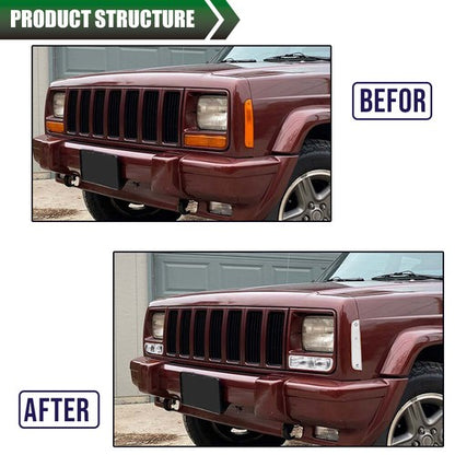 Solid Spare Fit For 97-01 Jeep Cherokee XJ Clear Bumper Lights + Signal Corner Turn Lamps