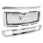 Solid Spare For 2007-13 GMC Sierra 1500 Denali Pickup Upper Lower Grille Hood Molding Chrome