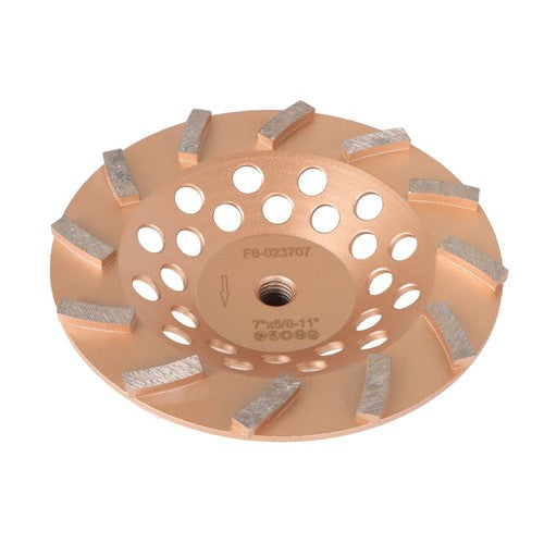 Solid Spare 7" Concrete Grinding Cup Wheels 12 Turbo Diamond Abrasive Seg 5/8"-11 Arbor US