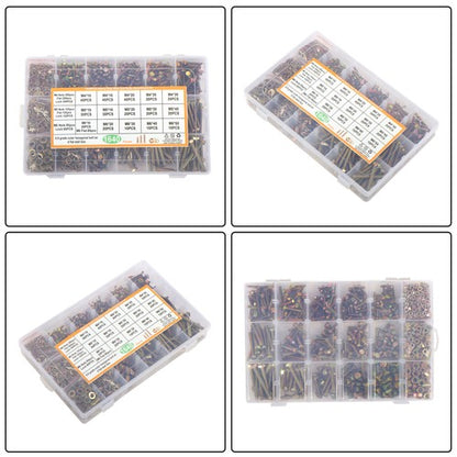 Solid Spare 1640Pack M4 M5 M6 Stainless Steel Nuts Flat and Bolts & Lock Washers Sorting Kit
