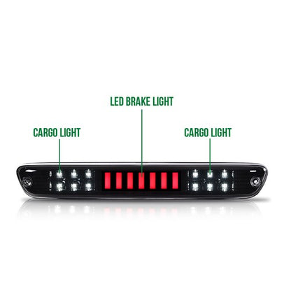 Solid Spare Fit For 2004-2012 Chevy Colorado GMC Canyon LED 3rd Brake Light Cargo Lamp Black