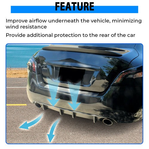 Solid Spare For Nissan Maxima 09-2015 7th Gen 4Door Rear Lower Bumper Lip Diffuser Splitter