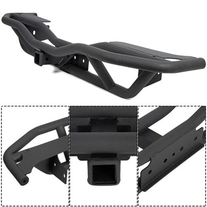 Solid Spare Textured Rear Bumper Guard w/ Receiver Hitch For 2007-2018 Jeep Wrangler JK