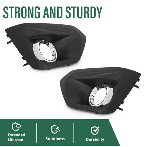 Solid Spare Fog Light Bezel w/ Chrome Trim Fit For 2012-2014 Subaru Impreza Left+Right Side