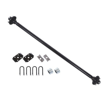 Solid Spare 4 lug-4' 2K 2000lbs Trailer Axle 56.5' Hub Face 46.5' Spring Center with U-Bolt
