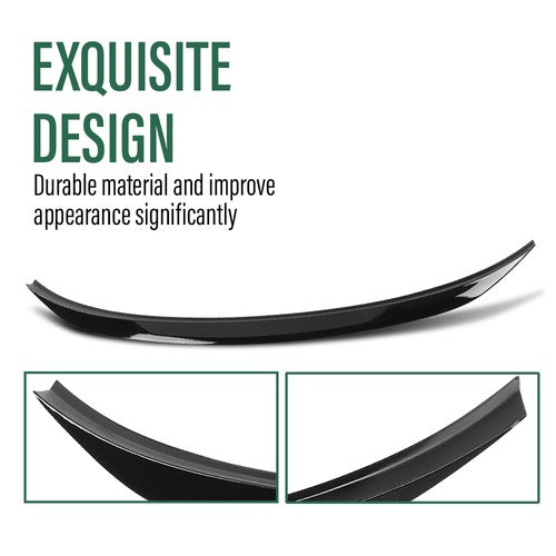 Solid Spare Fit For 19-24 BMW 3-Series G20 M3 G80 MP-Style Rear Trunk Spoiler Gloss Black