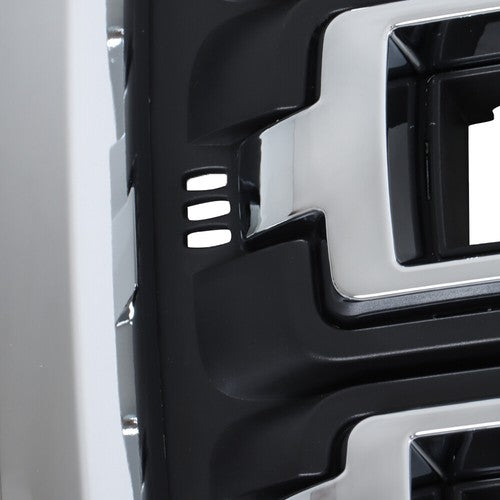Solid Spare Front Bumper Upper Grille Chrome Plastic For GMC Sierra 1500 2016 2017 2018