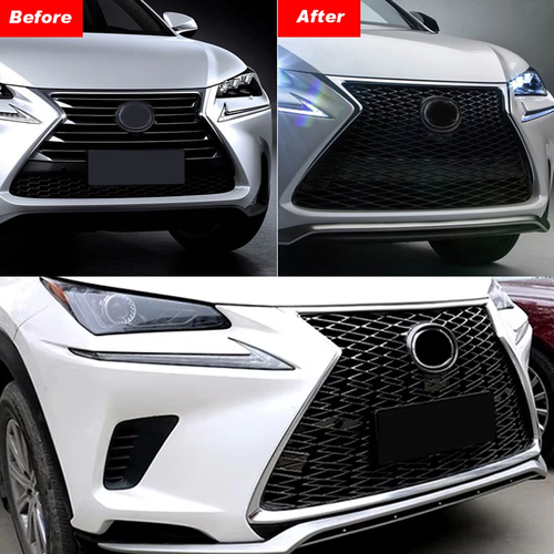 Front Bumper Grille For 2015-2017 Lexus NX200T NX300H F Sport Grill Chrome Black