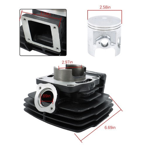 Solid Spare 66mm Cylinder Piston Top End Rebuild Kit For Yamaha DT175 DT175F DT175G 1978-81