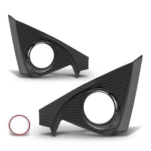 Solid Spare Carbon Fiber Look Door Stereo Speaker Cover Fit For 2016-2021 Honda Civic 10th