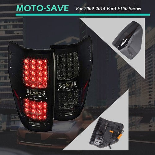 Solid Spare Smoked Black LED Tail Lights Lamps Assembly LH+RH Side For 2009-2014 Ford F150