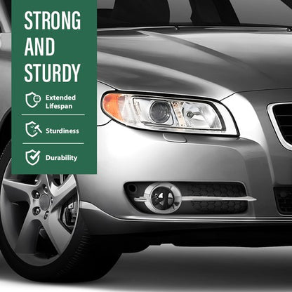 Solid Spare Fog Light Bezel Lamp Cover w/ Chrome Trim Right Side Fit For 2007-2013 Volvo S80