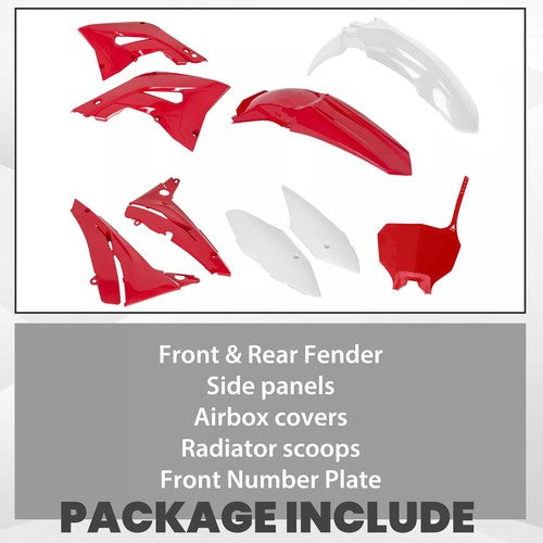 Solid Spare Restyle Plastic Kit Bodywork Fairing For 2002-2007 Honda CR125R CR250R-Red&White
