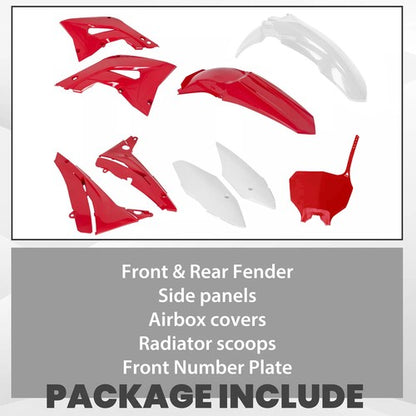 Solid Spare Restyle Plastic Kit Bodywork Fairing For 2002-2007 Honda CR125R CR250R-Red&White