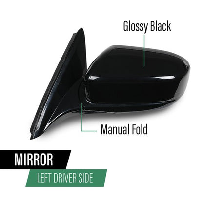 Solid Spare Fit For 03-07 Honda Accord Manual Folding Power Mirror Left Driver Side