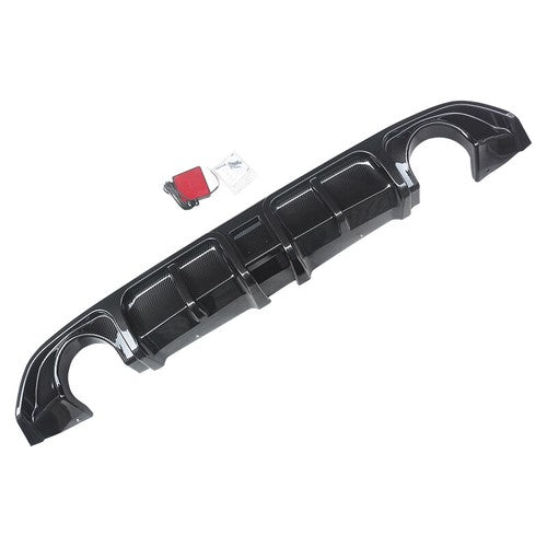 Carbon Style Rear Bumper Diffuser Lip For Infiniti Q60 2017-2022 W/LED Light