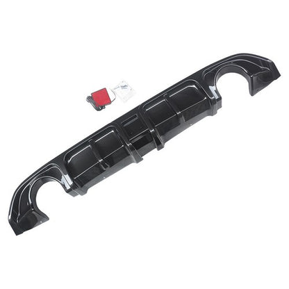 Carbon Style Rear Bumper Diffuser Lip For Infiniti Q60 2017-2022 W/LED Light