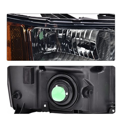 Solid Spare Fit For 2007-2014 GMC Sierra 1500 2500 3500 Smoke Lens Black Headlights