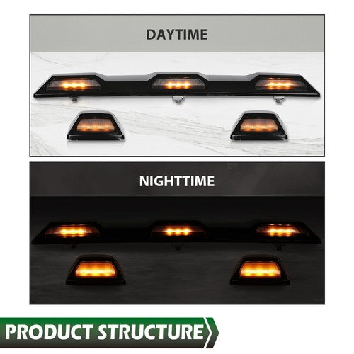 Solid Spare Amber LED Roof Marker Light Kit Fit For 2020-2023 Silverado Sierra 2500HD 3500HD