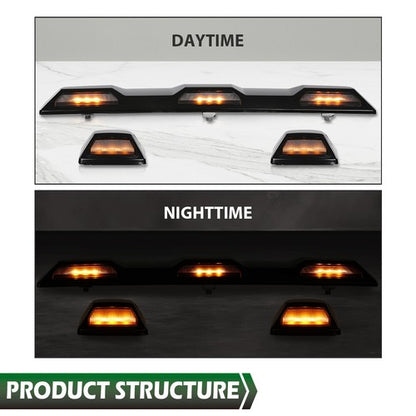 Solid Spare Amber LED Roof Marker Light Kit Fit For 2020-2023 Silverado Sierra 2500HD 3500HD