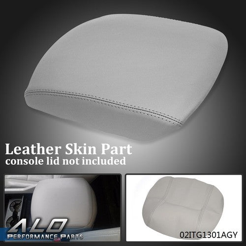 Solid Spare Fit For 2009-2015 Honda Pilot Center Console Lid Armrest Cover Leather Gray