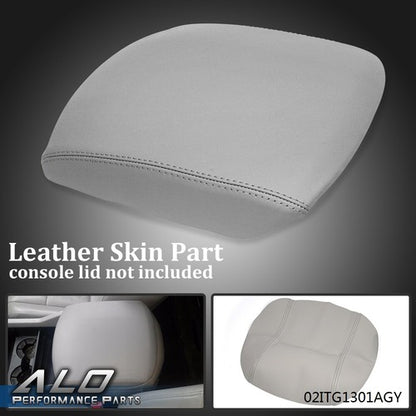 Solid Spare Fit For 2009-2015 Honda Pilot Center Console Lid Armrest Cover Leather Gray