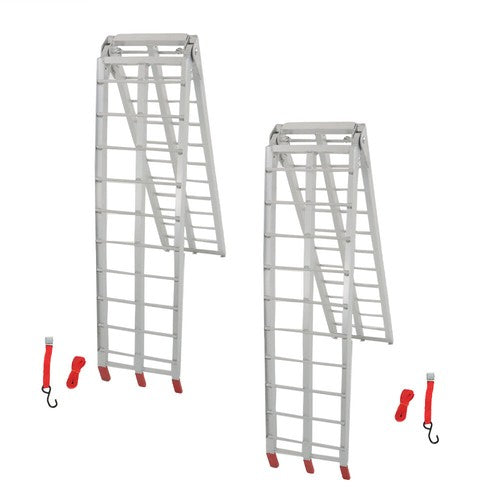 Solid Spare 2pcs UTV ATV 7.5' Aluminum Folding Loading Ramps For Truck Motorcycle Lawn Mower