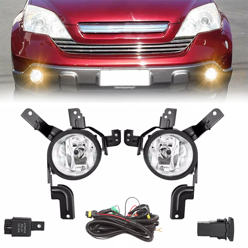 Fog Light Assembly Fit For 2007 2008 2009 Honda CRV Switch And Wiring Kit Clear