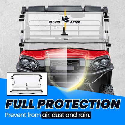 Solid Spare For 2019-2025 Kawasaki Mule Pro MX Front Flip Windshield Scratch Resistant