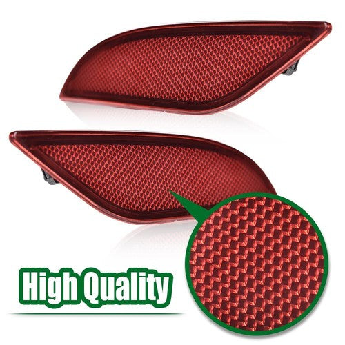 Solid Spare Fit For 16-2022 Chevrolet Malibu Rear Bumper Reflector Driver+Passenger Side Red