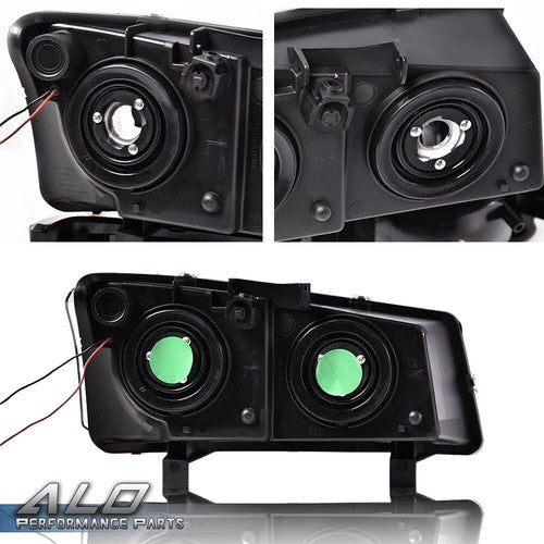 Solid Spare Fit For 2003-2007 Chevy Silverado/Avalanche LED DRL Black Headlights+Fog Lights