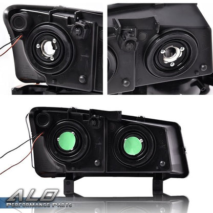 Solid Spare Fit For 2003-2007 Chevy Silverado/Avalanche LED DRL Black Headlights+Fog Lights