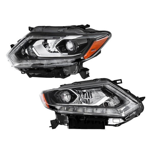 Solid Spare For Nissan Rogue 2014-2016 Headlights LED Type Clear Lens Passenger&Driver Side