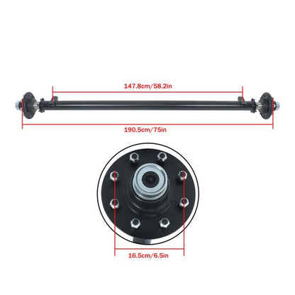 Solid Spare 7000 lbs 7K TK Trailer Axle Idler 8 lug Boat Trailer Cargo Dump RV Utility Axle