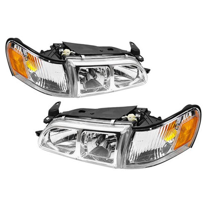 JDM Chrome Headlights w/Turn Signal Corner Lights For 1993-1997 Toyota Corolla