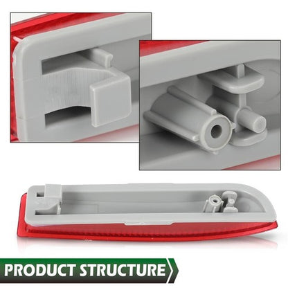 Solid Spare Rear Bumper Reflector Light Fit For 2006-2012 Toyota RAV4 Tail Brake Stop Lamp