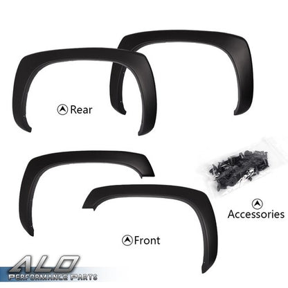 Solid Spare 4pcs Factory Style Fender Flares Fit For 1999-2007 Chevy Silverado GMC Sierra