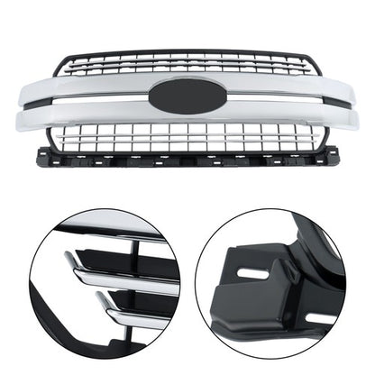 Solid Spare Chrome Front Bumper Grille Grill For Ford F-150 F150 2018-20 Lariat Style