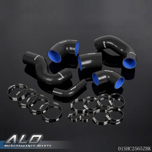 Solid Spare Fit For Fiat Coupe 2.0 20V GT Turbo Black Silicone Turbo Hose Piping Clamps Kit