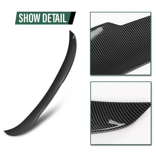 Solid Spare Fit For 11-17 BMW F10 5 Series M5 Rear Trunk Spoiler Wing Carbon Look PSM Style