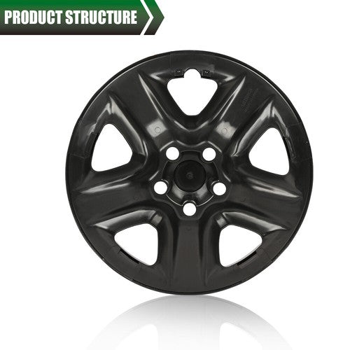 Solid Spare Fit For 06-12 Toyota RAV4 2pcs 17" Wheel Skin Hub Cap Full Rim Cover Black