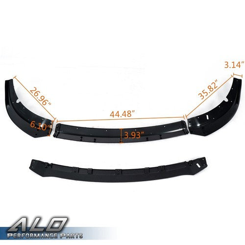 Solid Spare Fit For 2015-2020 Dodge Charger SRT V2 Style Front Bumper Lip Body Kit Black