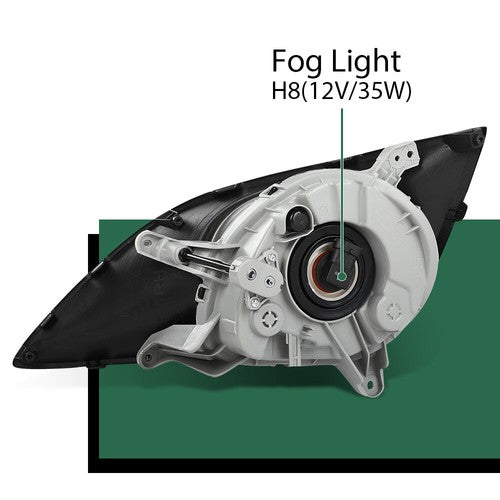 Solid Spare Halogen Fog Light w/ Bezel Fit For 2013-2016 Hyundai Veloster Turbo Right Side