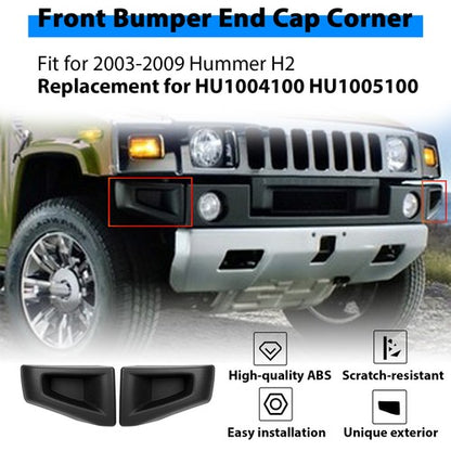 Solid Spare Front Bumper End Cap Corner Plastic For 03-09 Hummer H2 Left&Right Side Textured