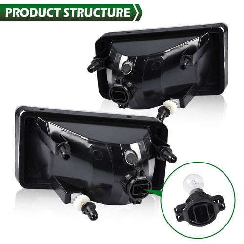 Solid Spare FIT FOR 07-13 CHEVY SILVERADO LEFT+RIGHT HEADLIGHTS +SMOKED FOG LAMPS BLACK