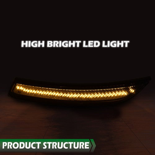 Solid Spare Smoke Lens LED Front Side Marker Lights Fit For 15-17 Chrysler 200 Left+Right