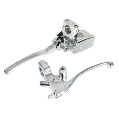 Solid Spare 1" Motorcycle Universal Handlebar Hydraulic Brake Master Cylinder & Clutch Lever