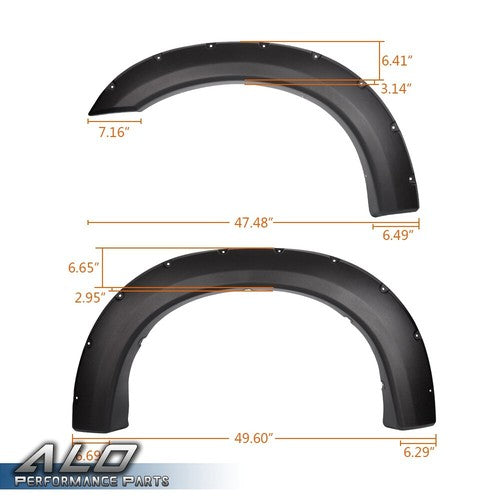 Solid Spare Pocket Rivet Fender Flares Textured Fit For 99-07 Ford F250 F350 Super Duty