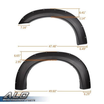 Solid Spare Pocket Rivet Fender Flares Textured Fit For 99-07 Ford F250 F350 Super Duty