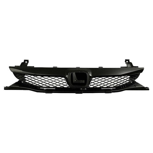 Pair Yellow Lens Fog Lights Kit & Front Bumper Grille For 09-11 Honda Civic 4Dr